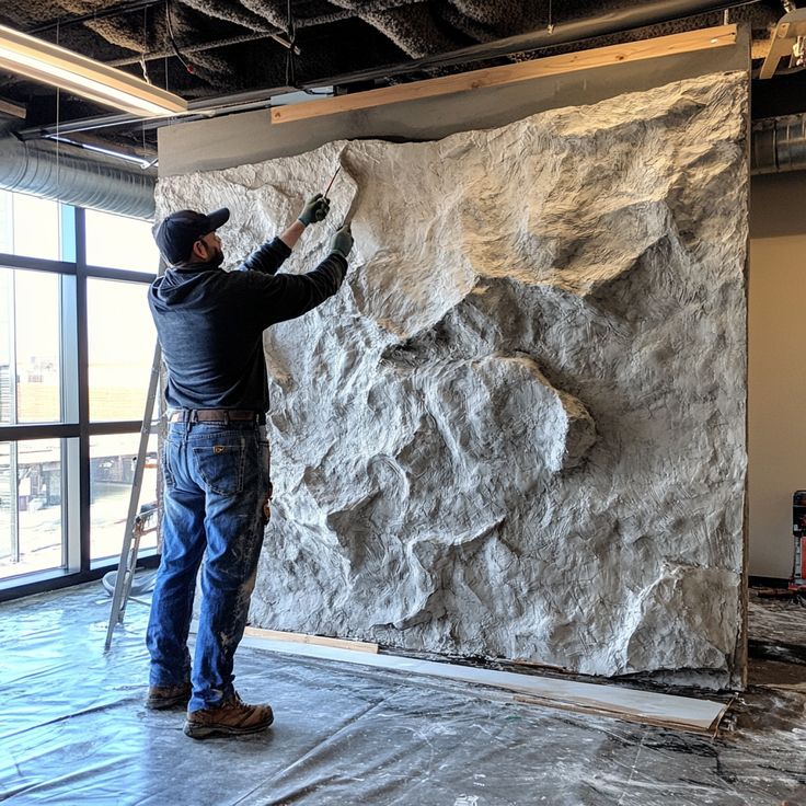 Формирование рельефа декоративной скалы